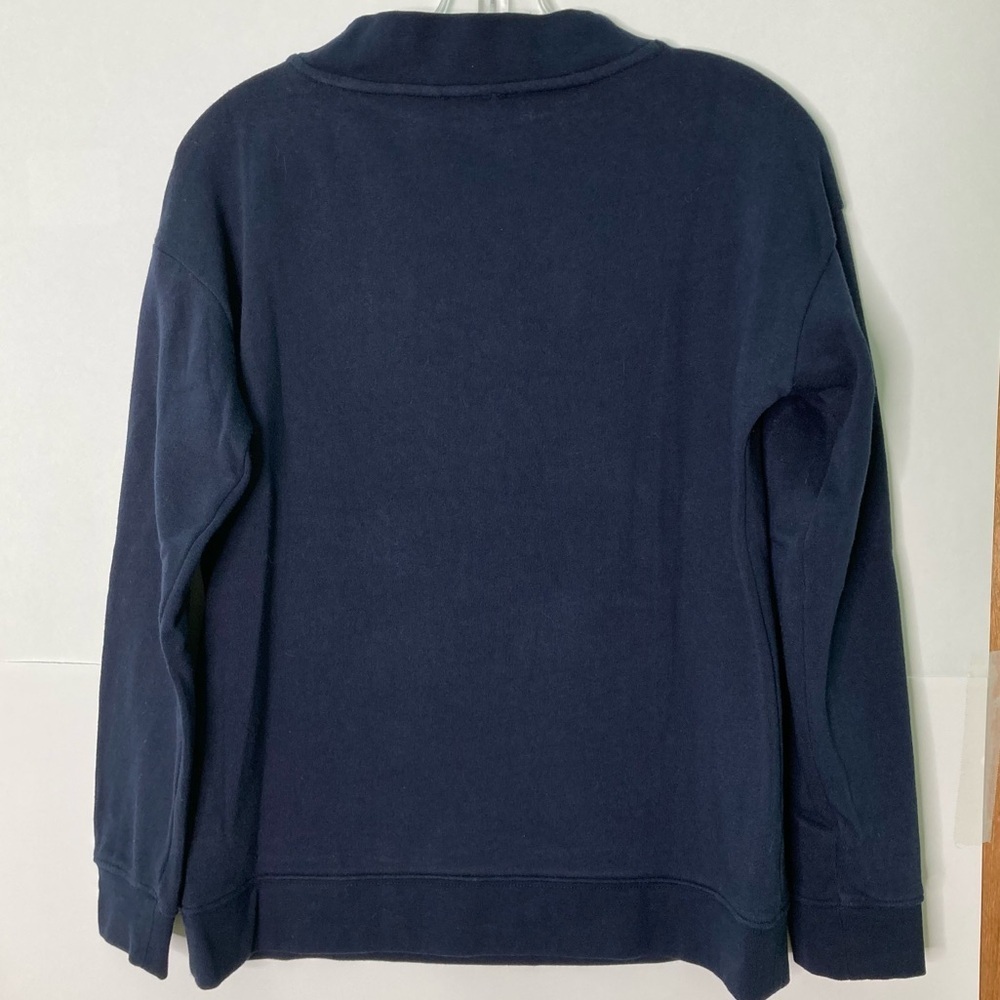 Talbots Embroidered Snowflake Mockneck Navy Sweatshirt (Size‎ XS) - Picture 3 of 8